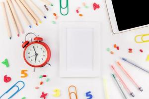 Back to school concept with office supplies photo