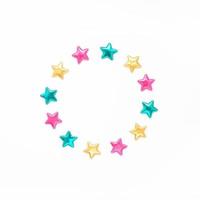 Decorative stars round wreath frame photo