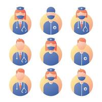 Flat Gradient Illustration of Medical Workers vector