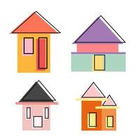 abstract house geometric design vector