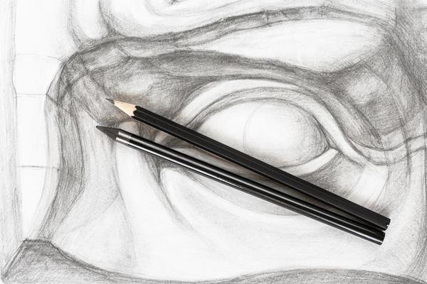 square view of graphite pencils on drawing of eye 11178668 Stock Photo at  Vecteezy