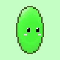 pixel art style 18 bit cute slime jump vector