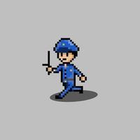 estilo de arte de píxeles, estilo de videojuegos antiguos, vector policial de estilo retro de 18 bits