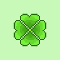 pixel art style, 18 bit style lucky four clover vector