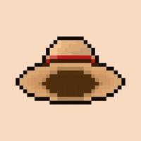 pixel art style, 18 bit style straw hat vector