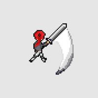 pixel art style, old videogames style, retro style 18 bit female swordman swing one handed sword vector slash