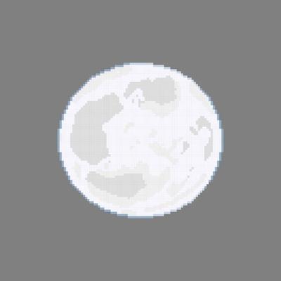 Silver iridescent Full Moon / Sabrina Kaïci Drawings
