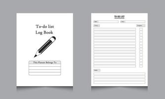 Tasklist vector. To do task log book. interior to-do list logbook. To-do list logbook Design vector