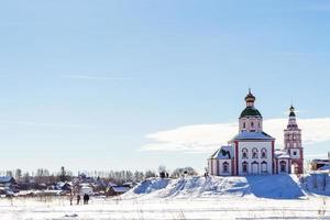 view of Suzdal with Church of Elijah in winter photo