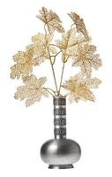 plastic twigs of tree in pewter jug isolated photo