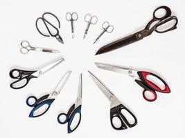 top view of circle from various scissors photo