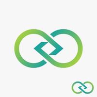 Simple unique meta or infinity sign with cut and bracket on side backwards image graphic icon logo design abstract concept vector stock. Can be used as symbol tech to application