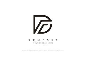 Initial Letter FD Logo Design Vector Template