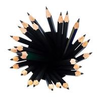top view of many graphite pencils in round holder photo