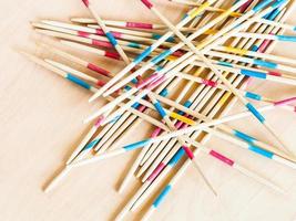 sticks of Mikado pick-up sticks game on table photo