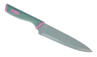 cuchillo utilitario gris con mango de plástico aislado foto