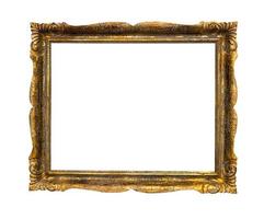 old decorative golden picture frame isolated photo