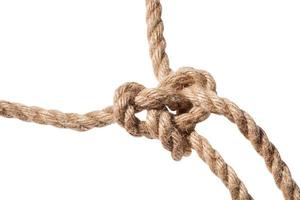 knot of Running bowline loop close up on rope photo