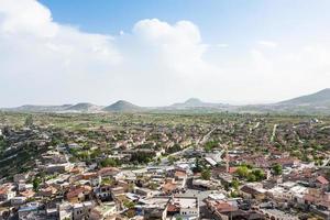 above view of Uchisar village in Nevsehir Province photo