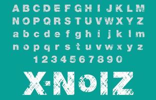 noisy textured lettering alphabet .eps vector