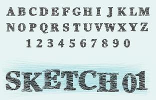 sketch handwritten times alphabet vector