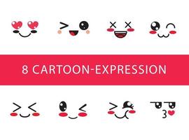 Cartoon face expression vector