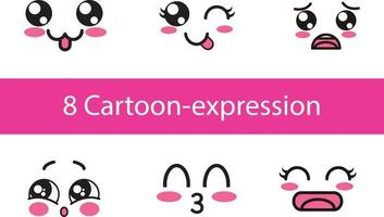 Cartoon face expression vector