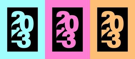 feliz año nuevo 2023 texto tipografía diseño patrón vector ilustración