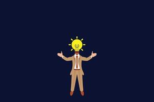 Businessman with Light bulb. Vector illustration design on color background