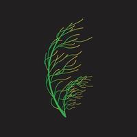 Creative illustrations of trees with leaves on black background. Abstract modern concept graphic vector