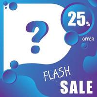 Flash sale flyer layout with gradient blue poster design vector