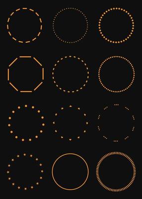 Set of Circle abstract designs. Vector illustration