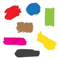 Set of colorful brush designs vector