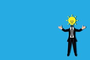 Businessman with Light bulb. Vector illustration design on color background