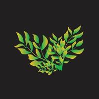 Creative illustrations of trees with leaves on black background. Abstract modern concept graphic vector