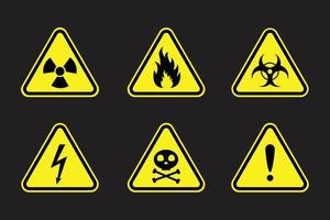 Set of warning signs. Vector illustration