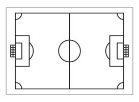 Basic football ground plan outline design. Vector illustration