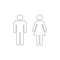 Outline male and female symbol. Vector illustration