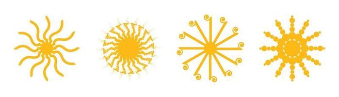 Set of sun new style design. Vector illustration