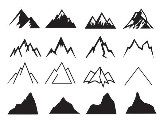 Set of mount sign design. vector illustration.