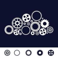 Illustration vector machine gear collection for brain logo