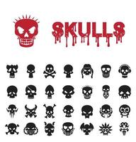 Set of vector skull logo designs