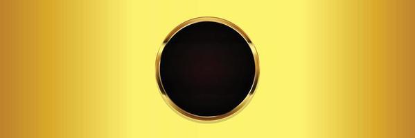 Gold background on black circle frame for texture design. Vector illustration