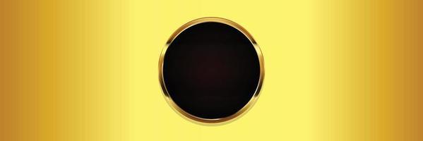 Gold background on black circle frame for texture design. Vector illustration