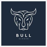 Creative line art bull logo vector