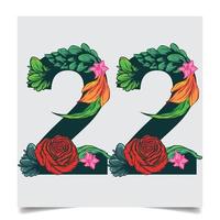 Numbers Vector Colorful Flower Font Stock illustration art