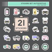 Sticker Set Automotive. suitable for education symbol. simple design editable. design template vector. simple illustration vector