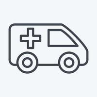 Icon Ambulance. suitable for Automotive symbol. line style. simple design editable. design template vector. simple illustration vector