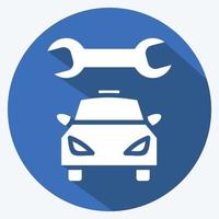 mecánico de automóviles icono. adecuado para el símbolo automotriz. estilo de sombra larga. diseño simple editable. vector de plantilla de diseño. ilustración sencilla