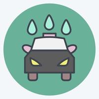 icono de lavado de autos. adecuado para el símbolo automotriz. estilo compañero de color. diseño simple editable. vector de plantilla de diseño. ilustración sencilla